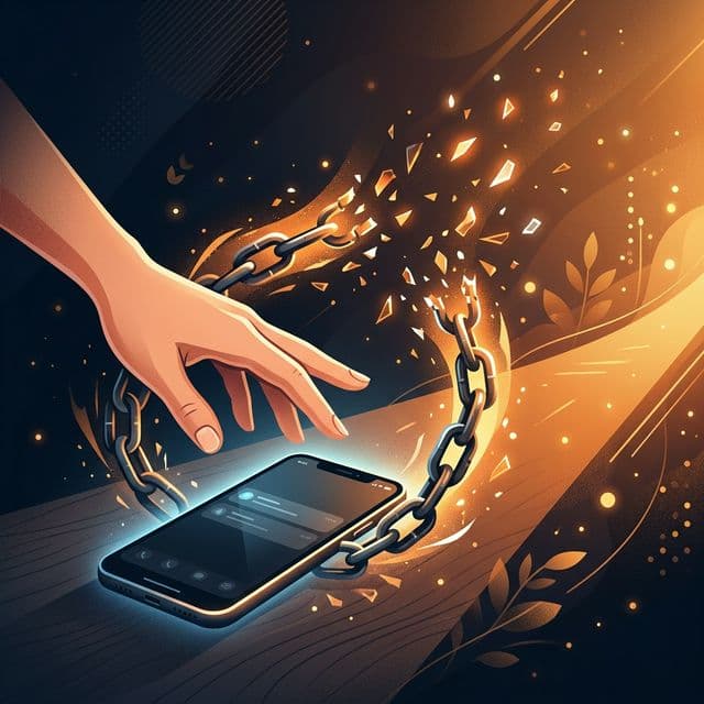 Person breaking free from phone addiction with science-backed strategies